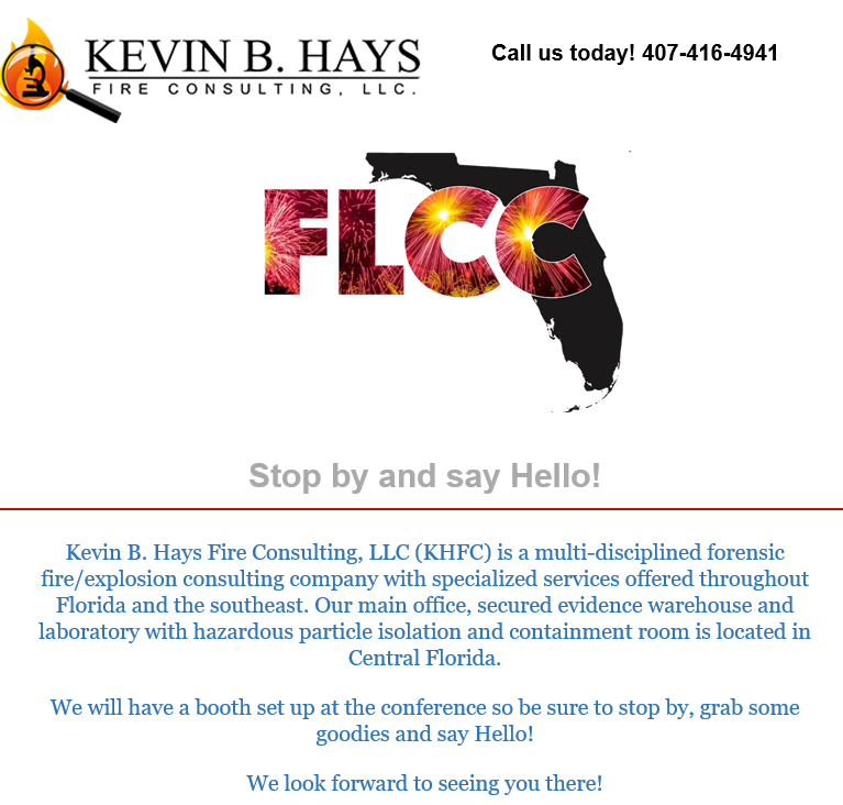 Kevin B. Hays Fire Consulting LLC to attend FLCC Conference